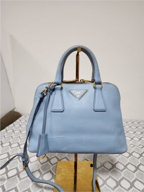 PRADA Saffiano Lux Small Promenade Tote Bag Blue